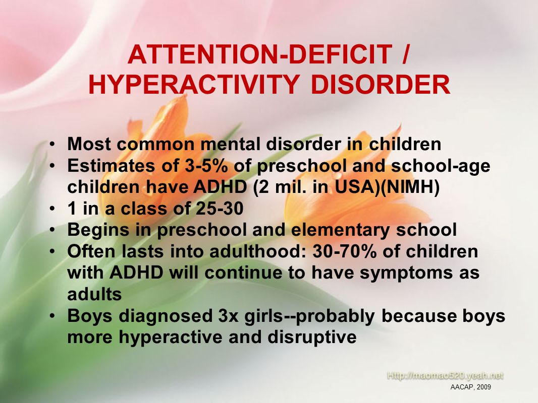 An analysis of the signs and symptoms of attention deficit hyperactivity disorder in children